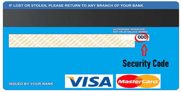Where is the Credit Card Security Code?