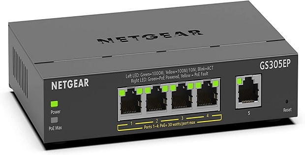 NETGEAR 5 Port PoE is best Ethernet switch for gaming and application 
